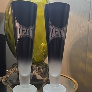 Tapout Black and White Gradient Pilsner Glasses-10in-Set Of 2